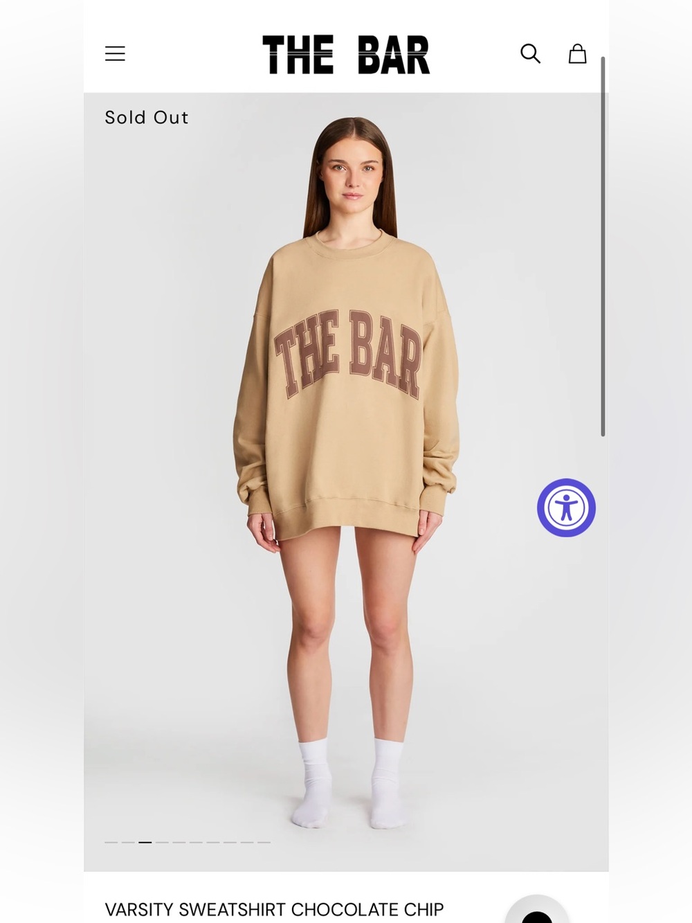 Sold out! The Bar tan and brown (chocolate chip) Crewneck Sweater with Brown Log